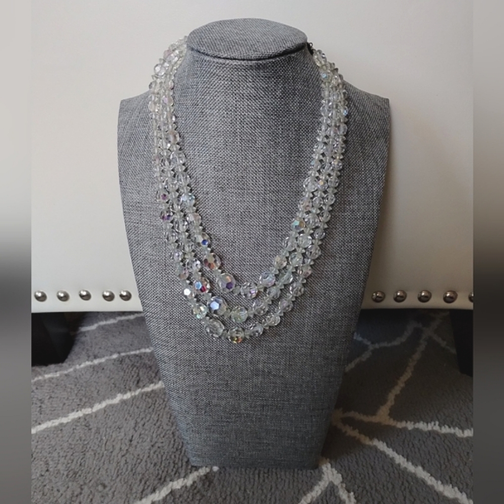 Vintage, Austrian Crystal, Tiered, Choker Necklace - Picture 13 of 16